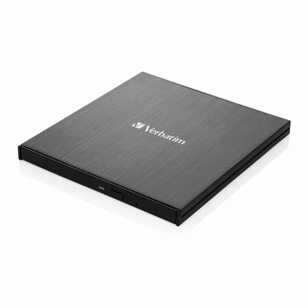 Verbatim External Slim x8 CD-DVD MDISC Writer USB Type C-A Bkack PC-MAC